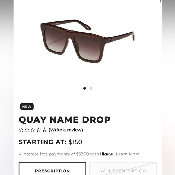 NWT QUAY Prescription Sunglasses Name Drop” Chocolate Frame/ Dark Choc Lens main image 5